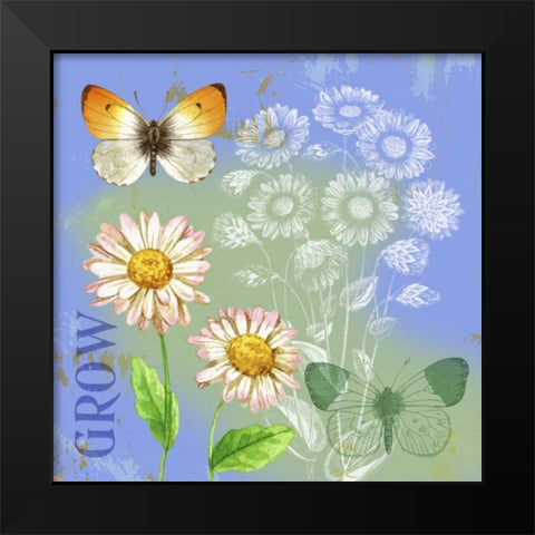 Butterflies Inspire III Black Modern Wood Framed Art Print by Maday, Jane