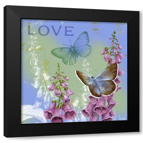 Butterflies Inspire IV Black Modern Wood Framed Art Print with Double Matting by Maday, Jane