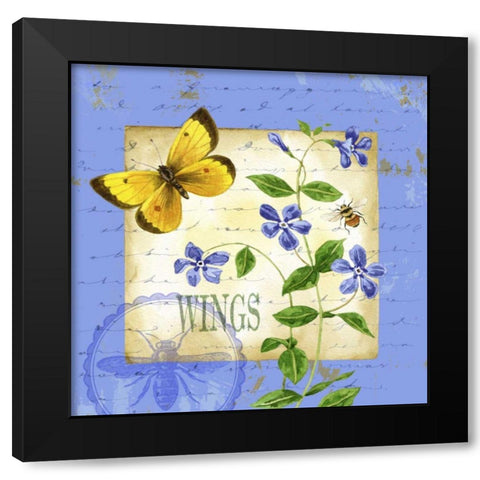 Butterfly Meadow III Black Modern Wood Framed Art Print by Maday, Jane