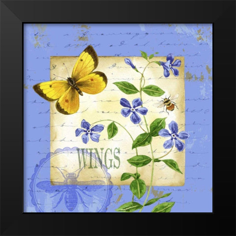 Butterfly Meadow III Black Modern Wood Framed Art Print by Maday, Jane