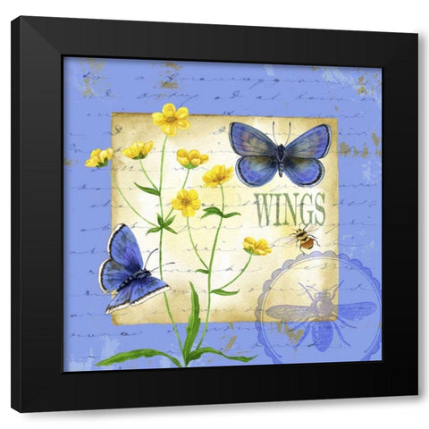 Butterfly Meadow IV Black Modern Wood Framed Art Print by Maday, Jane