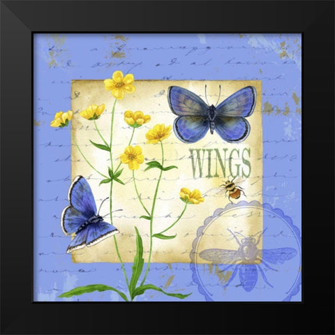 Butterfly Meadow IV Black Modern Wood Framed Art Print by Maday, Jane