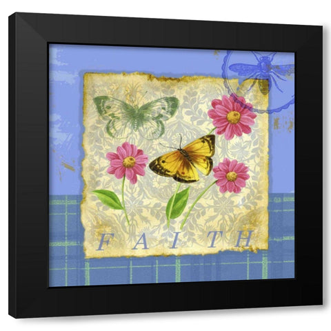 Papillon Plaid II Black Modern Wood Framed Art Print with Double Matting by Maday, Jane