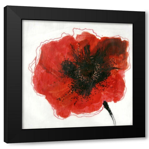 Red Drops I Black Modern Wood Framed Art Print by Open Journey