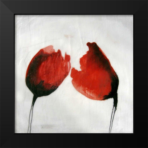 Red Drops II Black Modern Wood Framed Art Print by Open Journey