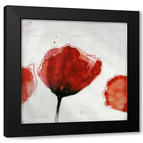 Red Drops III Black Modern Wood Framed Art Print by Open Journey