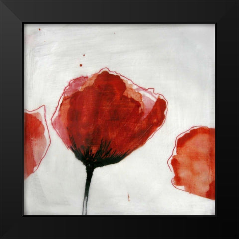 Red Drops III Black Modern Wood Framed Art Print by Open Journey