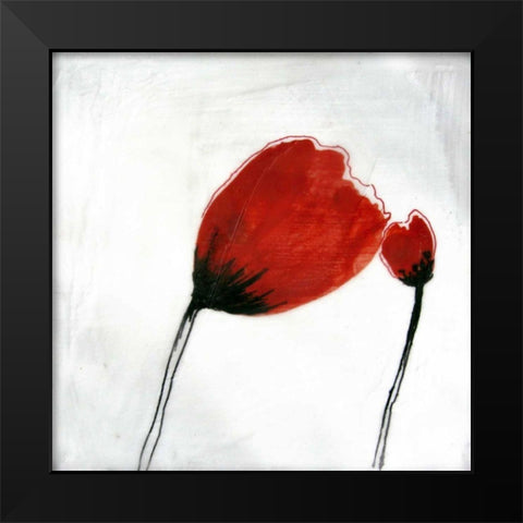 Red Drops IV Black Modern Wood Framed Art Print by Open Journey