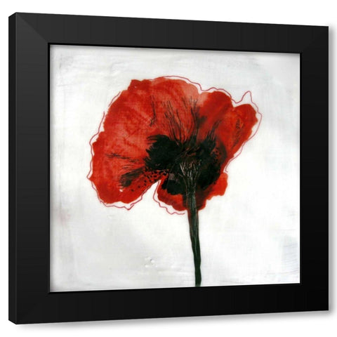 Red Drops VI Black Modern Wood Framed Art Print by Open Journey