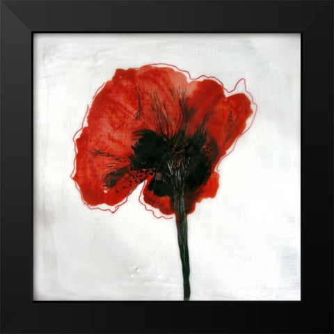 Red Drops VI Black Modern Wood Framed Art Print by Open Journey