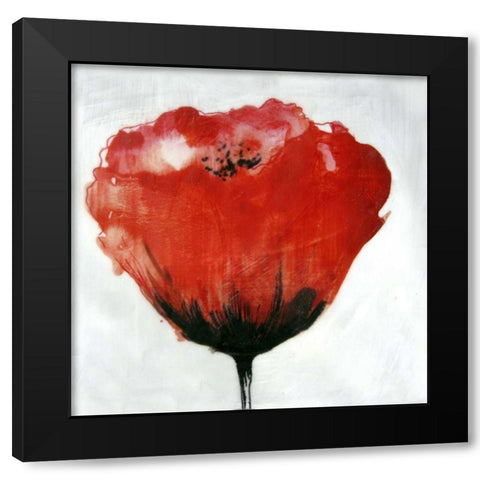 Red Drops IX Black Modern Wood Framed Art Print by Open Journey
