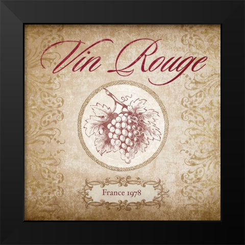 Wine Label I Black Modern Wood Framed Art Print by Beth Anne Creative