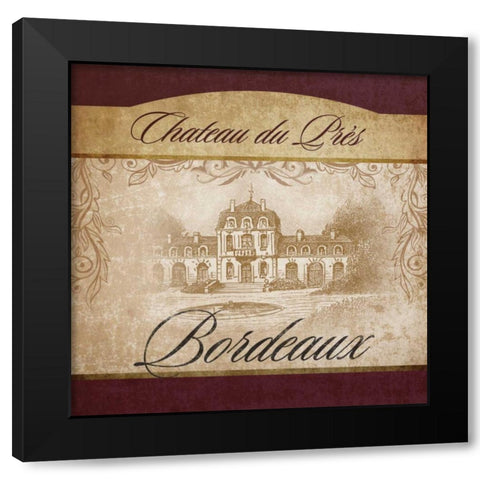 Wine Label II Black Modern Wood Framed Art Print with Double Matting by Beth Anne Creative