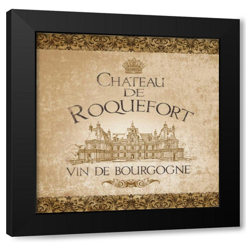 Wine Label III Black Modern Wood Framed Art Print with Double Matting by Beth Anne Creative