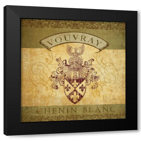 Wine Label V Black Modern Wood Framed Art Print with Double Matting by Beth Anne Creative