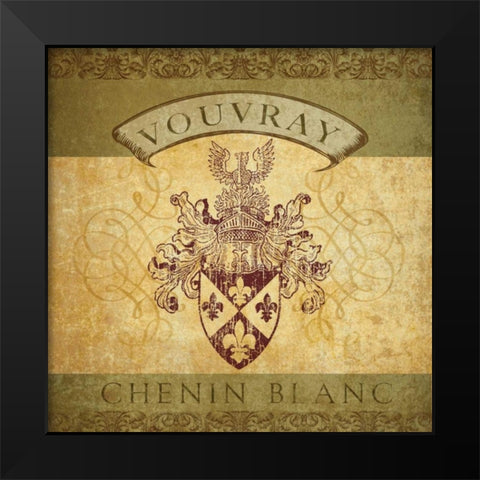 Wine Label V Black Modern Wood Framed Art Print by Beth Anne Creative