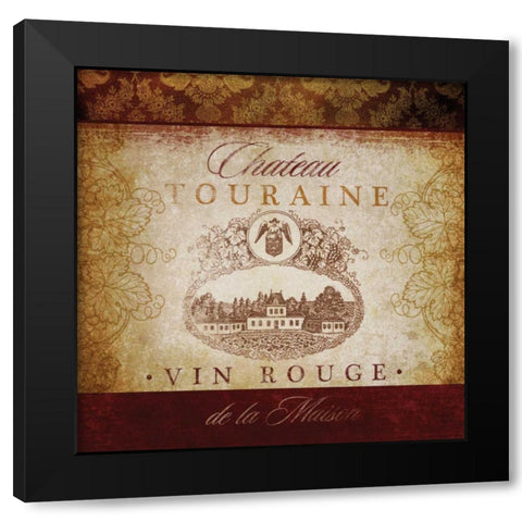 Wine Label VI Black Modern Wood Framed Art Print by Beth Anne Creative