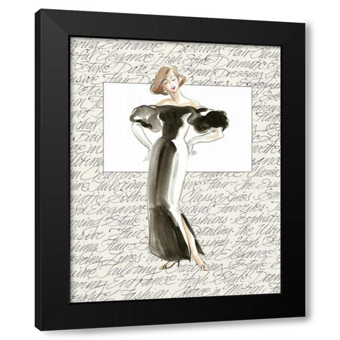 50s Fashion IV Black Modern Wood Framed Art Print with Double Matting by Della-Piana, Elissa