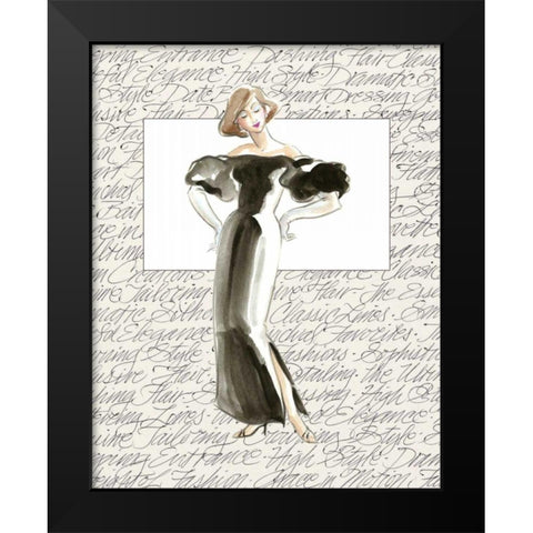 50s Fashion IV Black Modern Wood Framed Art Print by Della-Piana, Elissa