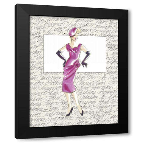 50s Fashion VI Black Modern Wood Framed Art Print with Double Matting by Della-Piana, Elissa