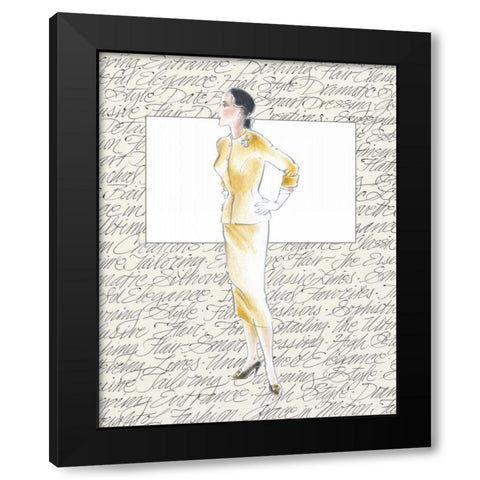 50s Fashion VII Black Modern Wood Framed Art Print with Double Matting by Della-Piana, Elissa