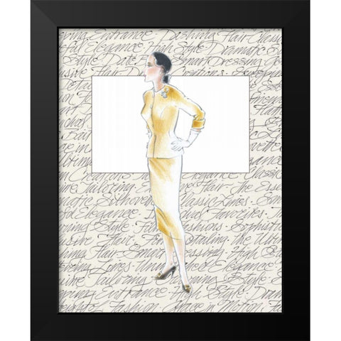 50s Fashion VII Black Modern Wood Framed Art Print by Della-Piana, Elissa