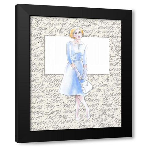 50s Fashion VIII Black Modern Wood Framed Art Print with Double Matting by Della-Piana, Elissa