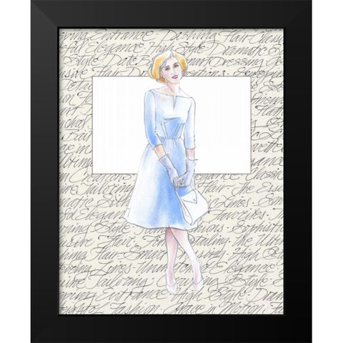 50s Fashion VIII Black Modern Wood Framed Art Print by Della-Piana, Elissa