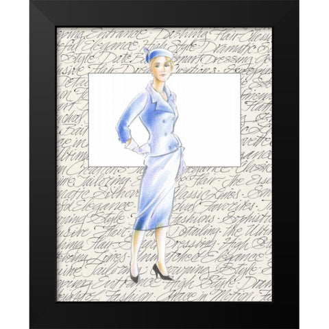 50s Fashion XI Black Modern Wood Framed Art Print by Della-Piana, Elissa