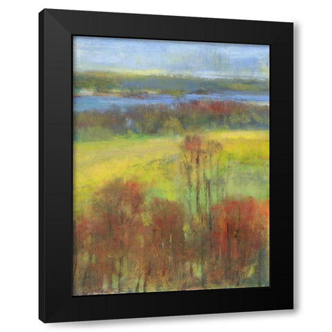 Mountain View II Black Modern Wood Framed Art Print with Double Matting by Thomas, H.
