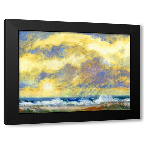 Beach View II Black Modern Wood Framed Art Print with Double Matting by Thomas, H.