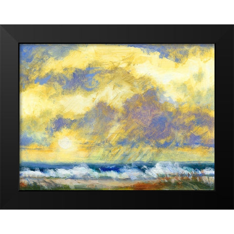 Beach View II Black Modern Wood Framed Art Print by Thomas, H.