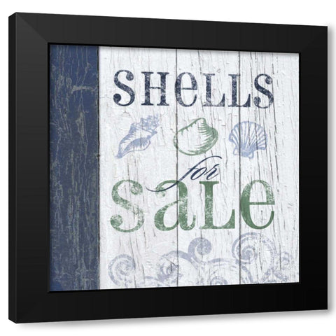 Beach Sign II Black Modern Wood Framed Art Print by Beth Anne Creative
