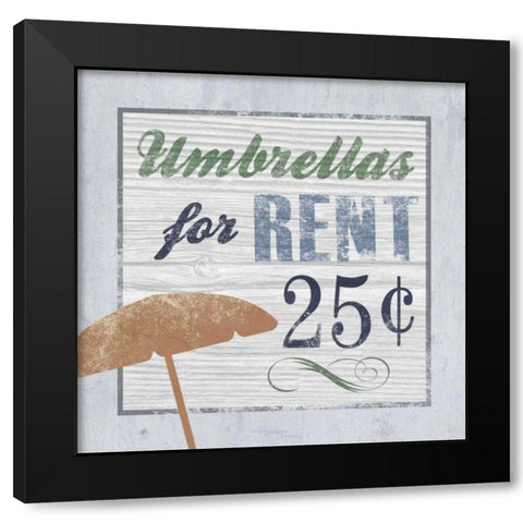 Beach Sign III Black Modern Wood Framed Art Print by Beth Anne Creative