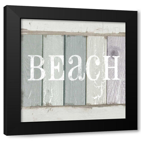 Beach Sign IV Black Modern Wood Framed Art Print by Beth Anne Creative