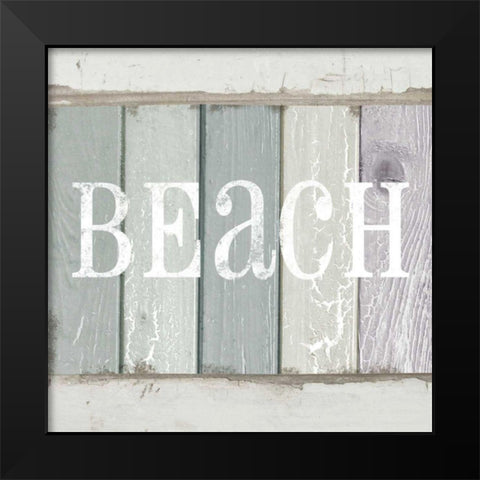 Beach Sign IV Black Modern Wood Framed Art Print by Beth Anne Creative