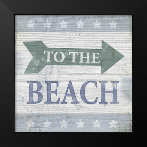 Beach Sign VII Black Modern Wood Framed Art Print by Beth Anne Creative