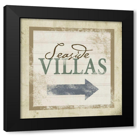 Beach Sign VIII Black Modern Wood Framed Art Print by Beth Anne Creative