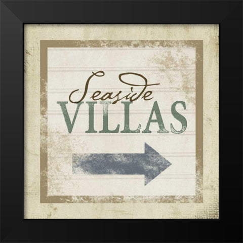 Beach Sign VIII Black Modern Wood Framed Art Print by Beth Anne Creative