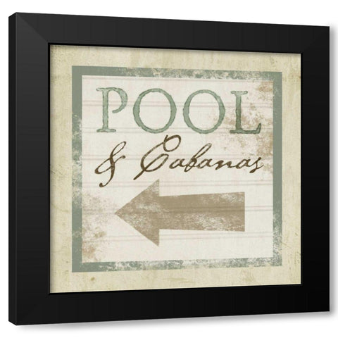 Beach Sign X Black Modern Wood Framed Art Print with Double Matting by Beth Anne Creative
