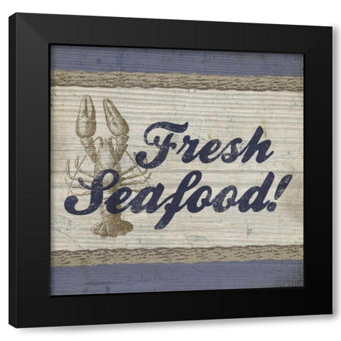 Beach Sign XII Black Modern Wood Framed Art Print with Double Matting by Beth Anne Creative