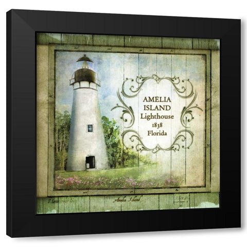 Florida Lighthouse I Black Modern Wood Framed Art Print by Beth Anne Creative
