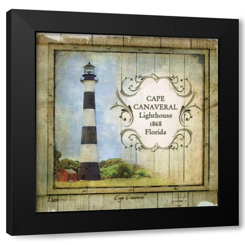 Florida Lighthouse II Black Modern Wood Framed Art Print by Beth Anne Creative