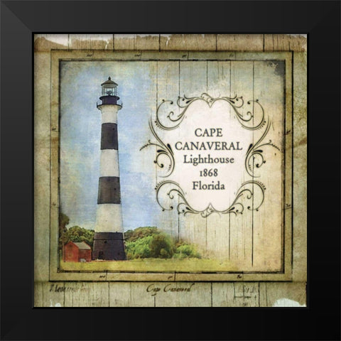 Florida Lighthouse II Black Modern Wood Framed Art Print by Beth Anne Creative