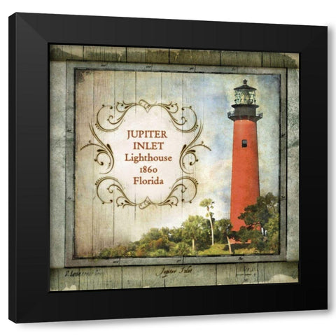 Florida Lighthouse V Black Modern Wood Framed Art Print with Double Matting by Beth Anne Creative
