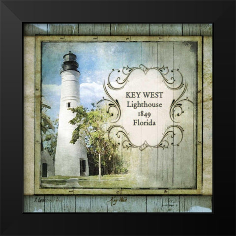 Florida Lighthouse VI Black Modern Wood Framed Art Print by Beth Anne Creative