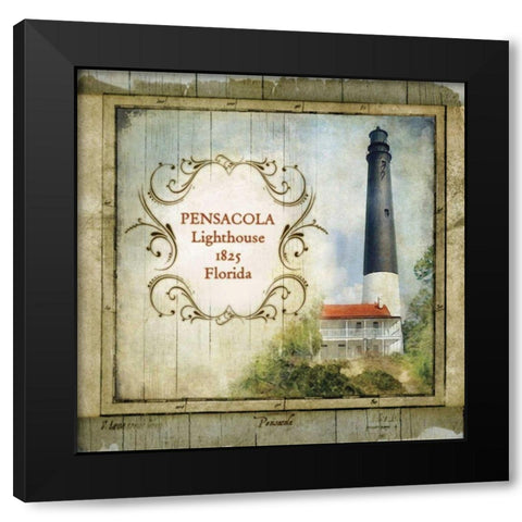 Florida Lighthouse VII Black Modern Wood Framed Art Print by Beth Anne Creative