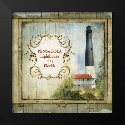 Florida Lighthouse VII Black Modern Wood Framed Art Print by Beth Anne Creative