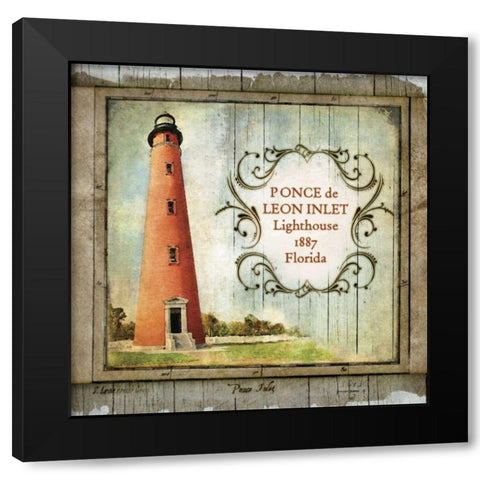 Florida Lighthouse VIII Black Modern Wood Framed Art Print by Beth Anne Creative