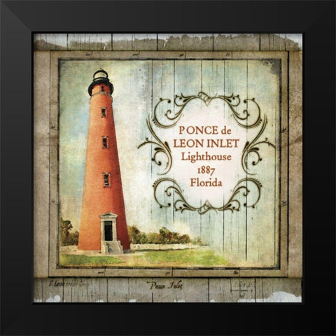 Florida Lighthouse VIII Black Modern Wood Framed Art Print by Beth Anne Creative